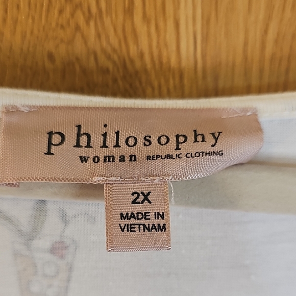 Philosophy White Tank Top with Fun Cocktail Design - Picture 2 of 9